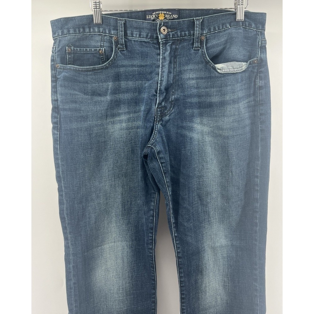 Lucky Brand 121 Heritage Slim Jeans Tagged 36/30 Actual 37/29 Mid Wash Stretch - Picture 2 of 7